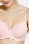 Zivame Glitter Straps Padded Wired 3/4th Coverage T-Shirt Bra - Powder Pink — thumbnail 4